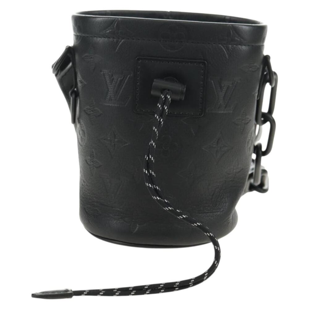 Louis Vuitton Monogram Shadow Chalk Nanobag Shoulder Bag Black